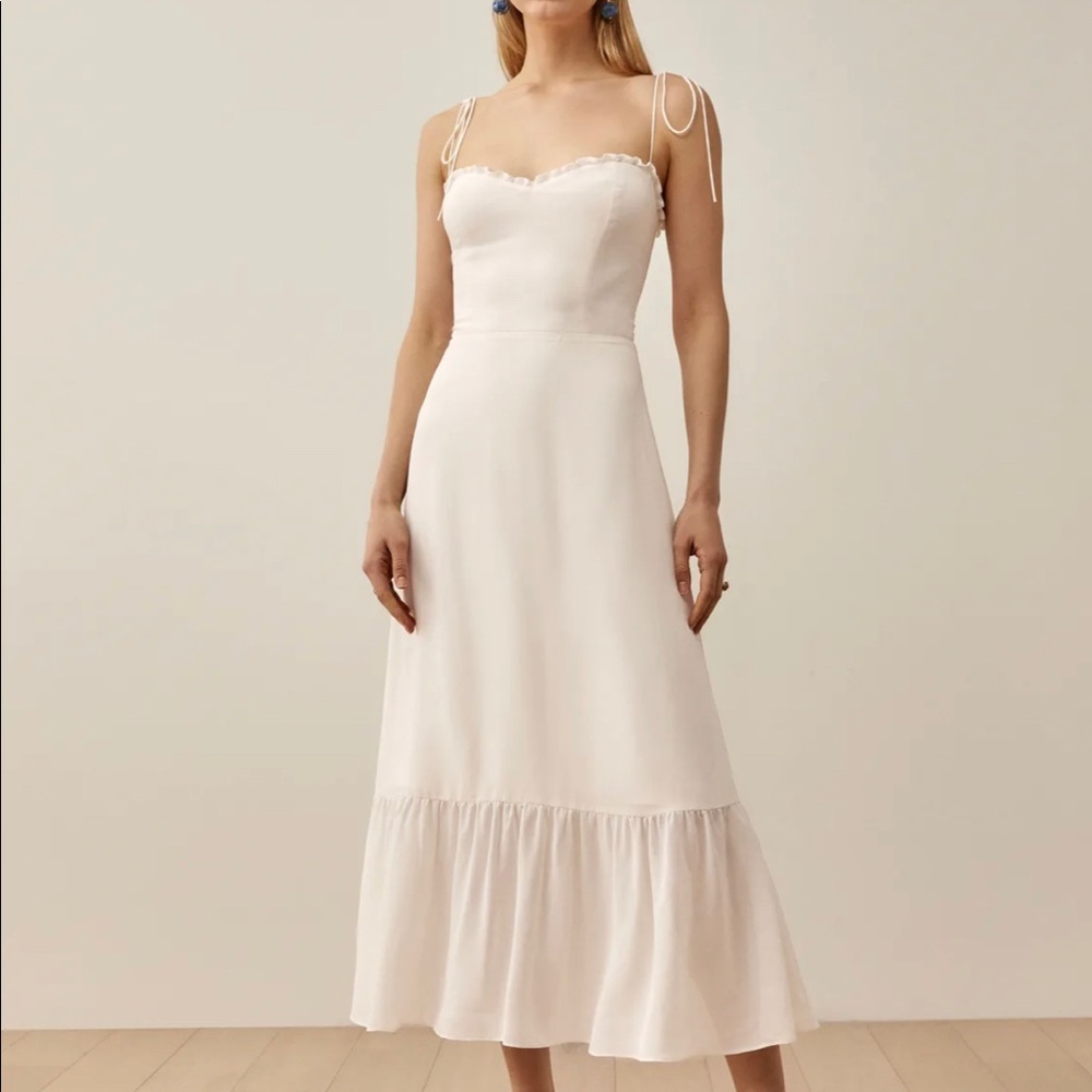 Reformation Enya Dress in Ivory, brand new with tags, Size 2